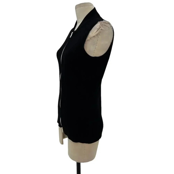 Capsule 121 The Star Vest Black Ribbed Knit Tank Top Zip Front Size Small - Picture 6 of 14